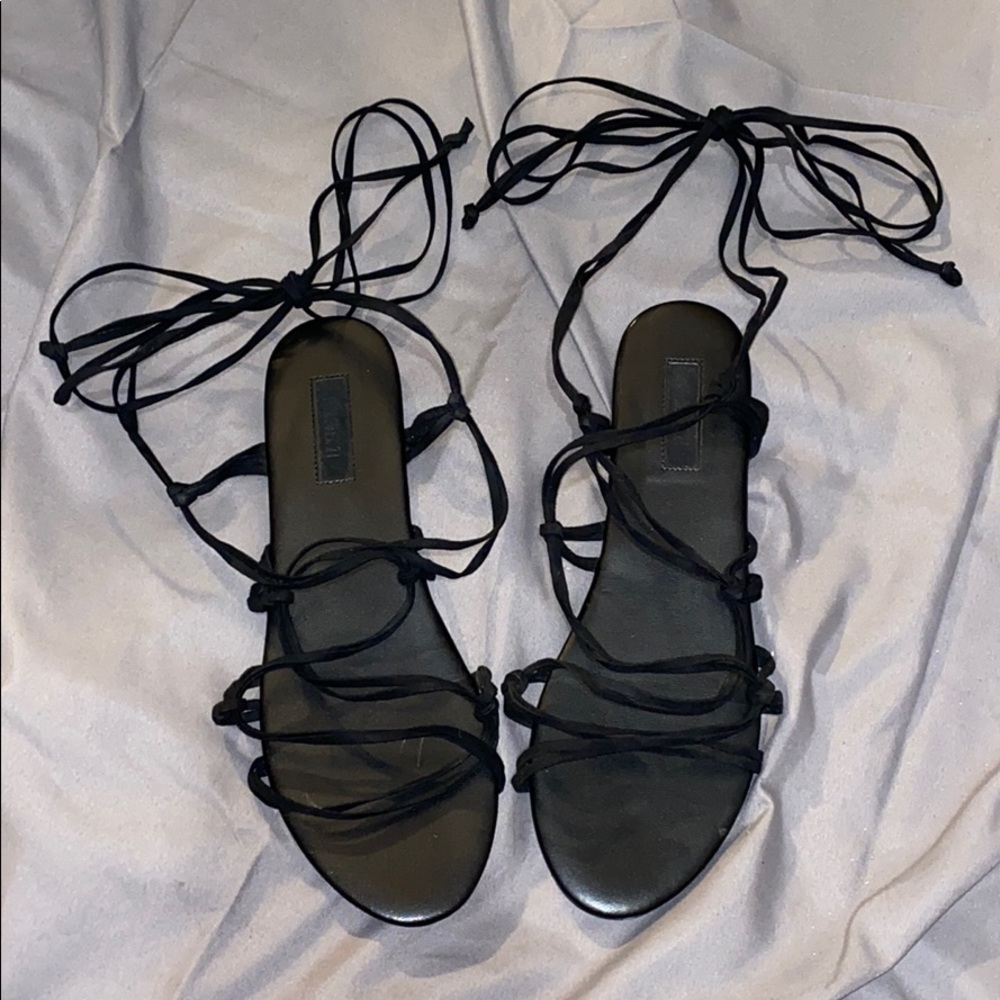 Black lace up sandals